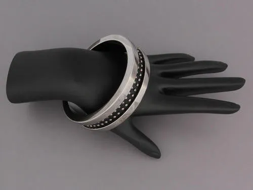 2012 Studded Bracelet with Leather Trim