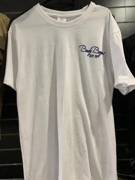 Body Beyond white shirt with blue chest logo