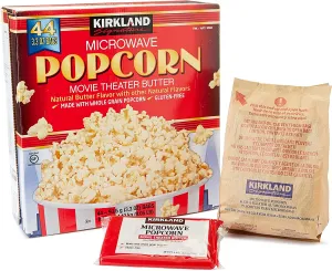 Kirkland Signature Microwave Popcorn, Butter Flavor, 44bags X 93.5gms, (4.1Kg)