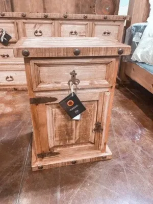 RUSTIC  SMALL NIGHTSTAND W/ MEDIUM STAIN