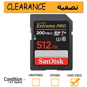 SanDisk 512GB Extreme PRO SDXC card   RescuePRO Deluxe, up to 200MB/s, UHS I, Class 10, U3, V30 ----- clearance